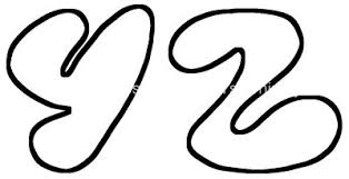 printable bubble letters 9 y and z