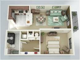 Contoh Gambar Denah Rumah 1 Kamar Tidur 3d Desain Apartemen Denah Rumah Denah Lantai
