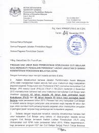Permohonan cuti belajar bergaji penuh pegawai perkhidmatan pendidikan 2019|bilakah tarikh permohonan cuti belajar bergaji penuh kpm bagi tahun 2019? Had Umur Mohon Cuti Belajar