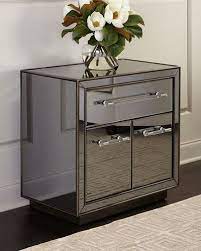 Bowery hill solid wood dresser and mirror in gray by bowery hill. Tara Mirrored Chair Side Chest And Matching Items Mirrored Furniture Mirrored Bedroom Furniture Mirrored Nightstand