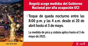 Bogotá inició a las 12 de la media noche el segundo confinamiento estricto general que irá hasta el próximo lunes, 19 de abril a las 4 a.m. J0omyqz1ovskim
