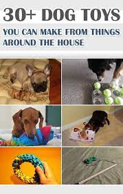 Here's a list of 10 easy to make diy dog toys. 30 Dog Toys You Can Make From Things Around The House Diy Dog Toys Dog Care Diy Dog Stuff