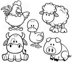Free printable cartoon animal coloring pages. Vector Illustration Of Cartoon Animals Farm Set Coloring Book Farm Animal Coloring Pages Animal Coloring Books Coloring Books