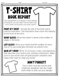 T Shirt Book Report Template Students Decorate A T Shirt For Their Book Book Report Ideas Middle School Book Report Ideas Elementary Book Report