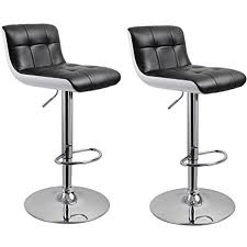 Black And White Bar Stools Set Of 2 Duhome 2 Pcs Contemporary Stylish Adjustable Swivel Bar Stools Black 2 Tone For Kitchen Counter Island Bar Pub Want Addi Stool Bar Stools Swivel Bar Stools