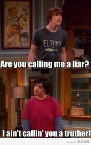 When Someone Asks Me If I M Calling Them A Liar I Am Definitely Going To Say Well I Ain T Calling You A Truther Funny Drake And Josh Drake Josh