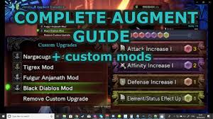 mhw iceborne comprehensive augment guide custom mods and materials required