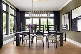black wooden dining table with tall