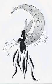 Fairy On The Moon By Bombombeesje D5obqlt Jpg 900 1434 Fairy Tattoo Coloring Book Art Fairy Drawings