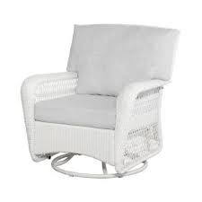 Martha Stewart Living Charlottetown White All Weather Wicker Patio Swivel Rocker Lounge White Wicker Patio Furniture Wicker Patio Furniture Patio Lounge Chairs