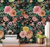 Simon&Siff Green Dark Floral Peel and Stick Wallpaper 17.3 ...