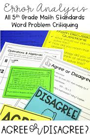 Help Your 5th Grade Students Grasp The Fifth Grade Standards Critically Analyze The Work Of Other Word Problems Task Cards Math Review Fraction Word Problems
