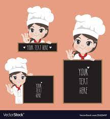 The Female Chef Holds A Signage At The Front Of The Shop There Are Welcome Signage Open Sign And Close Signage Downlo Poster Makanan Desain Logo Label Makanan