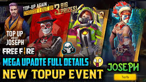 Top up free fire diamond in seconds! Freefire Mega Upadte New Character Joseph Topup Reward Free Bundles Youtube