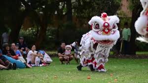 Tarian ini juga dipersembahkan sempena peristiwa pembukaan bisnes baharu, sambutan istimewa, perkahwinan atau menyambut tetamu khas mengikut tradisi masyarakat cina. Perth Jan 2021 Crowd Menonton Tarian Singa Cina Biasanya Dilakukan Stok Video C Lucidwaters 445037604