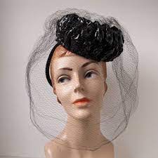 Vintage 1940s Hat Black Veil New York Creation Tilt Topper Etsy Hats Vintage Hats 1930s Hat