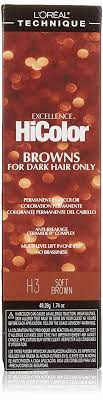 Of loreal hicolor permanent hair color with 3.48 oz. Amazon Com L Oreal Paris Excellence Hicolor Haircolor Soft Brown 1 74 Ounce Chemical Hair Dyes Beauty