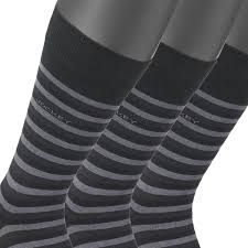 Men Socks Pair Of 3 In Black Grey Striped From Jockey Up To Size 46