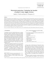 The landscape and allows it to slowly infiltrate into the soil, . Pdf Watershed Protection Capturing The Benefits Of Nature S Water Supply Services