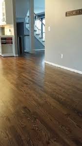 minwax dark walnut duraseal with satin poly on red oak in