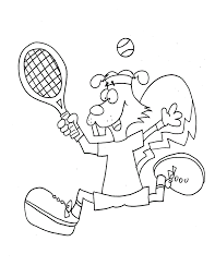 Tennis is a sport that is played on the tennis court with rackets and tennis balls yellow furred. Squirrel Playing Tennis Coloring Page Free Printable Coloring Pages For Kids
