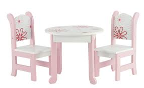 Dolls have everything they need for dining in style with this cute set that seats two. Amazon Com 18 Inch Doll Furniture Fits 18 American Girl Dolls Floral Doll Table And Chairs Set For My Life Dolls Toys Games
