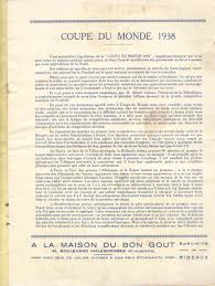 Vignettes émises pour la coupe du monde en 1938. Programmes De Football Site De La Collection De Tickets Football Et Girondins De Bordeaux Par Pascal Collardey