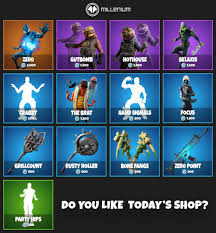 Epic games has continued to add more emotes to the game for players to unlock including the dab, flossing and ride the pony. What Is In The Fortnite Item Shop Today The Hot Dog Skin Returns On February 17 Millenium