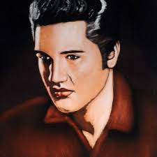 ELVIS PRESLEY 68 Black Leather II Painting Velvet 16x20
