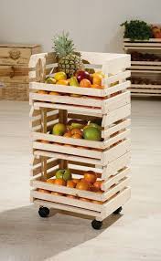Petite Desserte Sur Roulettes Bois Clair Fruit Lestendances Fr Desserte Cuisine Bois Meuble Cuisine Rangement Legumes