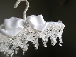 Padded Wedding Dress Hanger Jeweled Lace And Satin Dress Hanger Diy Padded Hangers Dress Hanger
