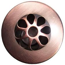 polished copper bathroom sink drain