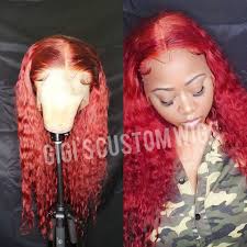 Place the lace frontal into your head. 99j Color Deep Wave Lace Frontal Custom Made Wig Custom Etsy