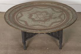 Moroccan Round Brass Tray Coffee Table At 1stdibs Round Tray Coffee Table Coffee Tables Brass Tray Table Moroccan Table Moroccan Side Table