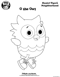 7 pbs kids coloring pages. O The Owl Daniel Tiger Coloring Pages Printable