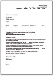 Check spelling or type a new query. Einspruch Gegen Festsetzung Der Kirchensteuer De Musterbrief Download