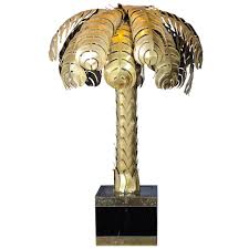 Large 1960s Maison Jansen Brass Palm Tree Table Lamp 1stdibs Com Tree Table Maison Jansen Table Lamp