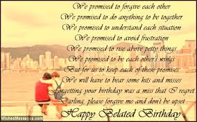 Belated Birthday Poems for Husband: Late Birthday Wishes for Him ... via Relatably.com