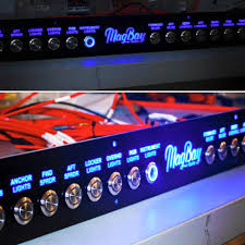 Again, custom cut rocker switches on carbon fiber. New Wire Marine Facebook