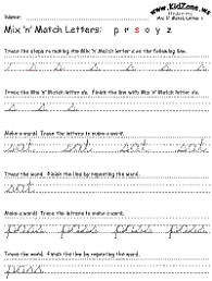 Combining these letters is how the words necessary for communication develop. Cursive Writing