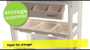 A stylish, clever bathing and changing station with characteristic cosatto stash all baby's bits, bobs, lotions, potions and toys in handy compartments. Cosatto Easi Peasi Baby Changing Unit Zuton Demonstration Babysecurity Youtube
