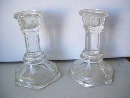 Vintage (2) emerald green glass candle holders candlesticks 8 1/2 christmas. Pair Of Vintage Glass Candle Holders 4 Tall 3 1 4 Across The Bottom Ebay Vintage Glass Candle Holders Candle Holders Glass
