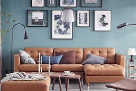 Canape 3 Places Avec Meridienne Marron Landskrona Deco Salon Canape Marron Canape Cuir Marron Canape Cuir