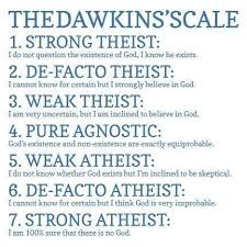 Where Are You On The Dawkins Scale Atheism Agnostic Atheist