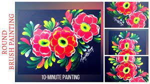 Painting using one stroke technique. How To Paint Floral Pattern Quick And Easy Painting Acrylic Painting Youtube
