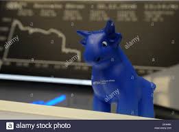 A Blue Ox And The Chart Of The Dax Are Pictured At The Stock