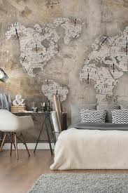 Tapete Betonoptik Shabby Uhren Weltkarte Vlies Fototapete Breit Wandgestaltung Tapete Betonoptik Einrichtungsideen Wohnzimmer Rustikal