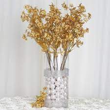 Artificial flower supplies are the experts in all things floral. 12 Bushes Gold Artificial Silk Baby Breath Flowers Tableclothsfactory