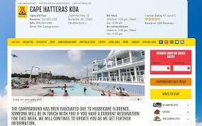 Enjoy staying right on the beach at cape hatteras / outer banks koa resortif you're looking for the best outer banks campground, we've got you covered! Koa With Headquarters In Billings Evacuates Campground Threatened By Hurricane Florence Local News Billingsgazette Com