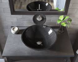 Safe and durable, glass resists dangerous breakage and shards. 850 Black Granite Vessel Sink